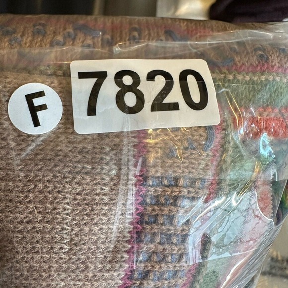 Shades of‎ Grey Cardigan Sweater Womens MED Colorful Striped Linen Feathers Boho - Picture 9 of 9